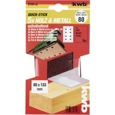 Afbeelding van KWB Schuurstroken, hout &amp; metaal. 80 X 133 MM K120