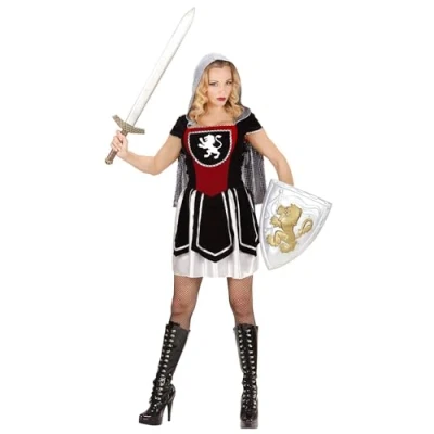 Afbeelding van Widmann Middeleeuwse &amp; Renaissance Strijders Kostuum Strijdbare Vrouwelijke Ridder Rood, Zwart XS Carnavalskleding Verkleedkleding