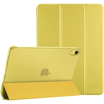Afbeelding van ProCase Beschermhoes voor iPad 10e generatie, 27,68 cm, 2022, A2696, A2757, A2777, beschermende hoes, automatische slaap /wekfunctie, lichtblauw (geel)