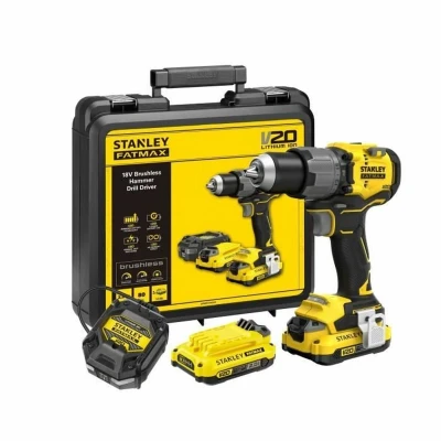 Afbeelding van Stanley SFMCD726D2K Brushless V20 Li Ion 18V Klopboormachine Inclusief 2x 2.0Ah Accu, Lader en Koffer