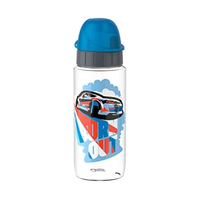 Afbeelding van Emsa N30332 Kids Tritan drinkfles voor kinderen, inhoud: 0,5 liter, 100% veilig, praktisch, hygiënisch, lekvrij, slim deksel, robuust, design: racer