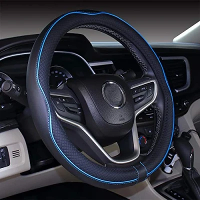 Afbeelding van Mayco Bell 2019 Nieuwe Zwart Blauw Microfiber Lederen Stuurhoes voor Prius Civic 35 36,25 cm