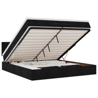 Afbeelding van vidaXL Ottoman bed met matras 200x200 cm stof zwart