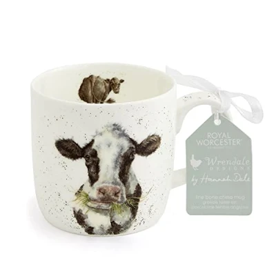Afbeelding van Wrendale Mok &#039;Mooo&#039; cow Mug Royal Worcester Beker Koe Designs