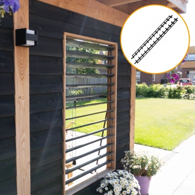Afbeelding van Flex fence draaibare lamellen 165 cm zwart RVS 2 stuks