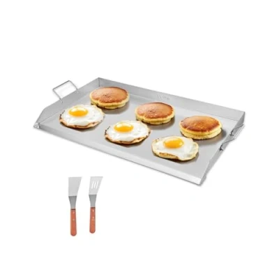 Image de VEVOR Plaque de cuisson acier inox poêle à barbecue dessus plat 910 x 525 mm