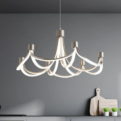 Afbeelding van LED hanglamp Festos, nikkel mat, dimbaar