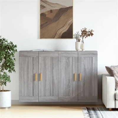 Image de vidaXL Armoires murales 2 pcs sonoma gris bois d&#039;ingénierie3197935