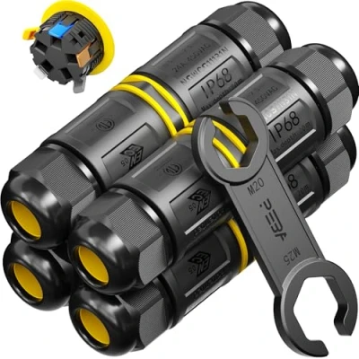 Afbeelding van PEBA® Kabelverbinders, waterdicht, IP68, aansluitdoos, 5 aderig, waterdichte buitenaansluiting voor tuin, kabelaftakking Ø 4 14 mm, en veilige elektrische behuizing buiten, stuks