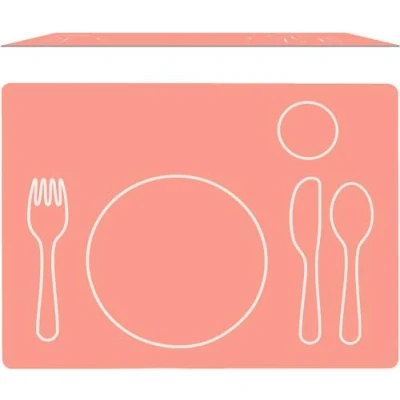 Afbeelding van Montessori Siliconen placemat voor kinderen, wasbaar (koraal, 40 x 30 cm)