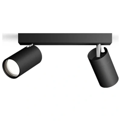 Image de Philips Idris Spot Spatwaterdicht IP44 5W Zwart Badkamerlamp Twee lichtpunten Alleen geschikt voor LED spots