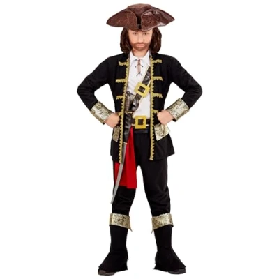 Afbeelding van Widmann Piraat &amp; Viking Kostuum Pandora Jongen Zwart Maat 128 Carnavalskleding Verkleedkleding