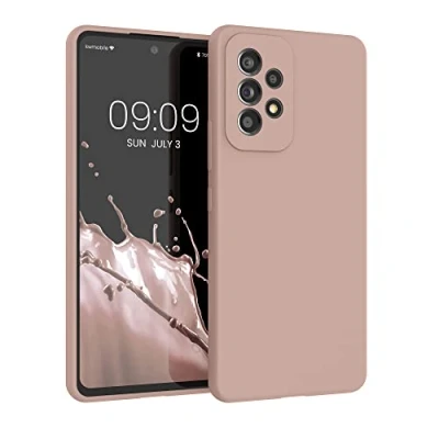 Afbeelding van kwmobile telefoonhoesje geschikt voor Samsung Galaxy A53 5G Hoesje met siliconen coating Smartphone case in mat oudroze