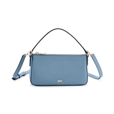 Afbeelding van DKNY Leren Schoudertas Handtas Bryant Park Tz Demi Crossbody Bag Coastal Blue Lichtblauw