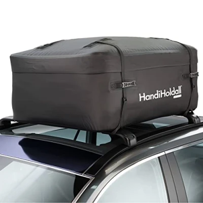 Afbeelding van HandiWorld Handiholdall extra grote, waterdichte zachte dakkoffer van 400 liter, opvouwbare met stevige basis, zwart