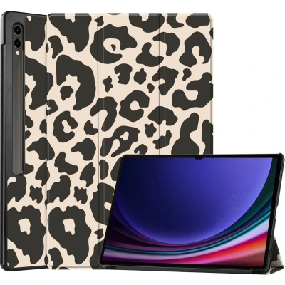 Afbeelding van iMoshion Tablet Hoes Geschikt voor Samsung Galaxy Tab S9 Ultra Design Trifold Bookcase Meerkleurig /Leopard