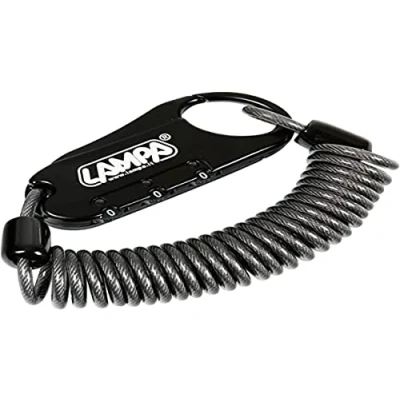 Afbeelding van Raptor, cijferslot met spiraalsnoer 150 cm Helm Slot combinatie staalkabel voor fietshelm motorhelm Scooterhelm