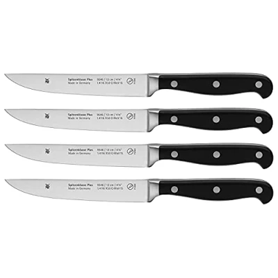 Afbeelding van WMF Spitzenklasse Plus Set van 4 steakmessen 22 cm, Made in Germany, gesmeed mes Performance Cut lemmet 12 cm
