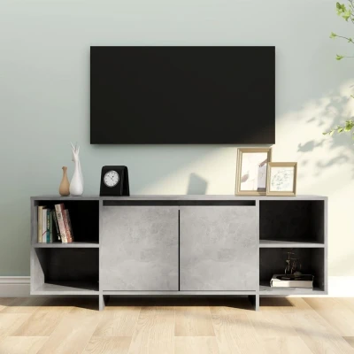 Afbeelding van Tv meubel 130x35x50 cm spaanplaat betongrijs