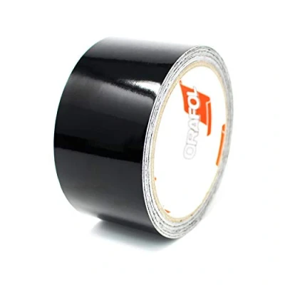 Afbeelding van Decoratieve plakstrips voor auto, motorfiets, boot, modelbouw, vele kleuren, lengte 10 m (zwart, glanzend, 50 mm)