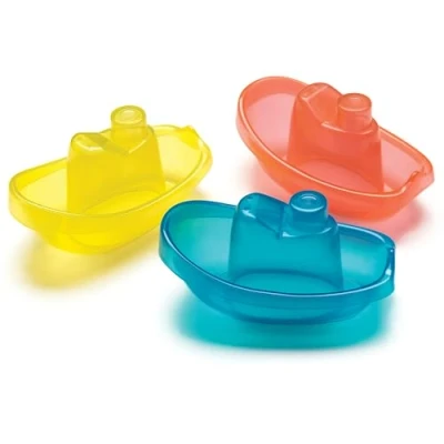 Image de Playgro Bateaux de Bain, 3 Pièces, Sans BPA, Dès 6 Mois, Bright Baby Boats, bleu/rouge/jaune, 40146