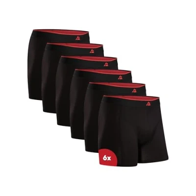Image de DANISH ENDURANCE Lot de 6 Boxers en Fibre Bambou, À Poche ou sans, Caleçon Ultra Doux et Respirant, pour Homme, Noir, 3XL