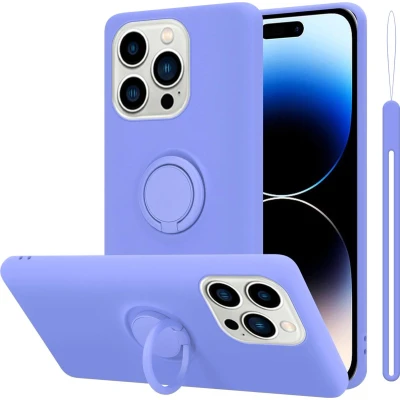 Afbeelding van Cadorabo Hoesje geschikt voor Apple iPhone 14 PRO MAX in LIQUID LICHT PAARS Beschermhoes van flexibel TPU silicone Case Cover met ring