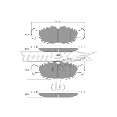 Afbeelding van TOMEX brakes TX 11 711 Remblokkenset Vooras Incl. slijtage waarschuwingscontact CITROËN: Saxo Hatchback, PEUGEOT: 106 II 306 Hatchback