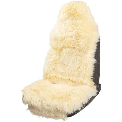 Afbeelding van WALSER Premium schapenvacht voor Marla stoel, 100% autostoel met 5 cm wolhoogte, stoelbeschermer van schapenvacht, beschermhoes bont beige