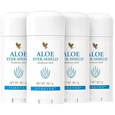 Afbeelding van Forever aloë Ever Shield® Deodorantstick zonder aluminium en alcohol, verrijkt met voedende vera voor de gevoelige huid, betrouwbare bescherming, Dermatest gecertificeerd, 4 stuks