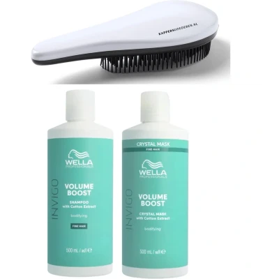 Afbeelding van Wella Professionals Volume Boost Set 500ML Shampoo + Crystal Mask KG Ontwarborstel Pakket
