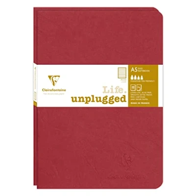 Afbeelding van Schrift Clairefontaine A5 lijn 48 vel 90gr 2 stuks rood