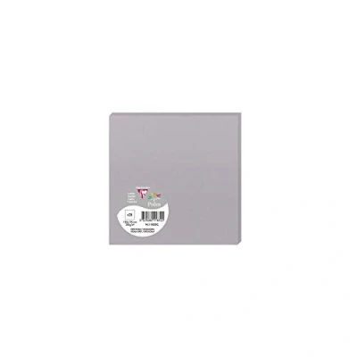 Afbeelding van Clairefontaine 11832C pakket met 25 afzonderlijke kaarten vierkant, 13,5 x cm 210 g/m² kleur: Koala grijs uitnodigingskaarten voor evenementen en overeenstemming pollen serie premium papier glad
