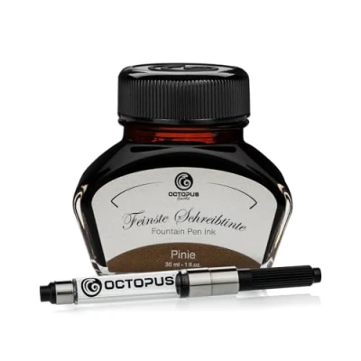 Afbeelding van Octopus Fluids Pinie schrijfinkt met converter, vulpeninkt, bruin 30 ml