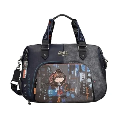 Afbeelding van Anekke Reistas voor dames van kunstleer met 2 handgrepen en eigentijdse ritssluiting accessoires Afmetingen 45 x 33 22 cm, veelkleurig, Meerkleurig, Modern