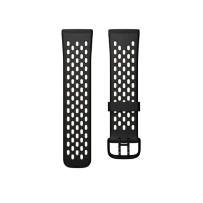 Afbeelding van Fitbit Versa 3 / Sense sportarmband, zwart/maanwit