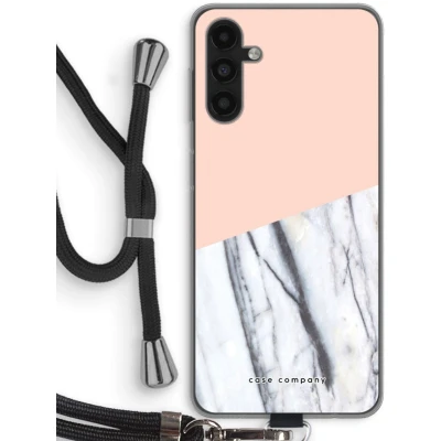 Afbeelding van Case Company® hoesje met Koord geschikt voor Samsung Galaxy A13 5G A touch of peach Telefoonhoesje Zwart Bescherming aan alle Kanten en Over de Schermrand