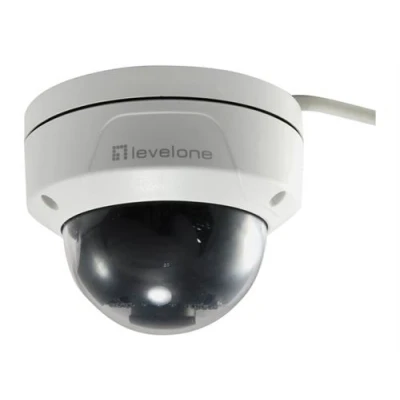 Image de LevelOne FCS 3087 Caméra de surveillance réseau dôme extérieur à l&#039;épreuve du vandalisme / résistant aux intempéries couleur (Jour et nuit) 5 MP 2560 x 1920 Focale fixe audio LAN 10/100 MJPEG, H.264 CC 12 V PoE