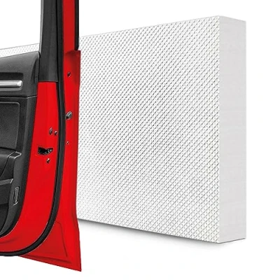 Afbeelding van STRACKS® 4 stuks garagewandbescherming, 40 x 20 3 cm, extra dik, voor je auto en garagemuur, zelfklevende deurrandbescherming, set van tegels, wit
