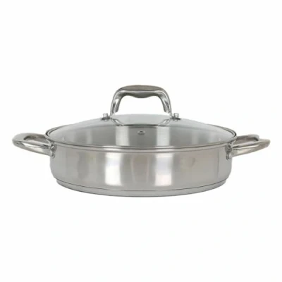 Afbeelding van Quttin Steelpan met glazen deksel 2,2 l Ø 24 x 6 cm
