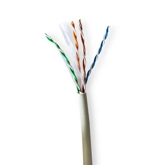 Afbeelding van Nedis Ccbg8525Gy100 Netwerk Kabel Rol Cat6 Stranded U/Utp Koper 100.0 M Binnenshuis Rond Lszh Grijs
