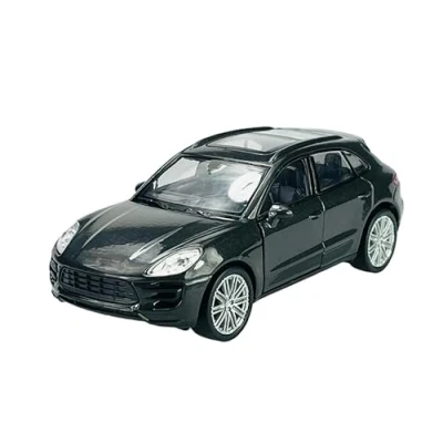 Afbeelding van Welly Porsche Macan Turbo Zwart Grijs Vanaf 2014 ca. 1/34 1/39 Metalen Model Auto Die Gegoten Nieuw in Doos