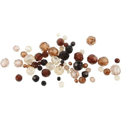 Afbeelding van Creotime Facetkralen Mix Goud 50 G