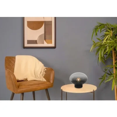 Afbeelding van EGLO Madonnina Tafellamp E27 27 cm Zwart/Grijs Ombre Rookglas