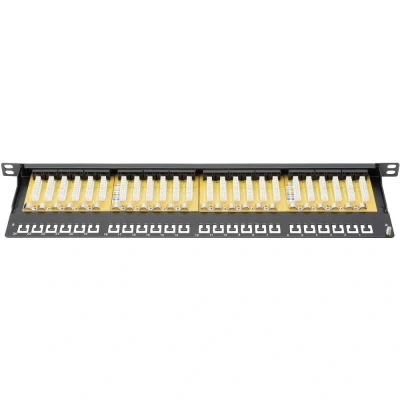 Afbeelding van Digitus DN 91624U SL SH 24 poorten Netwerkpatchpaneel 483 mm (19) CAT 6 0.5 HE Zwart