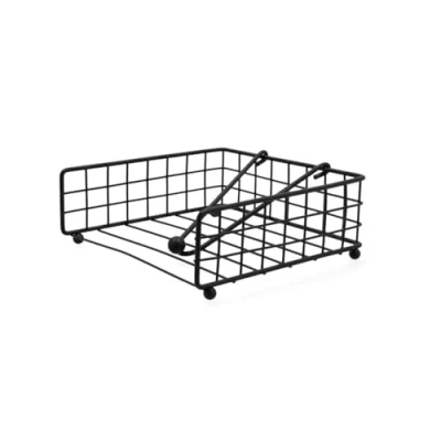 Afbeelding van Quid Servethouder Ebano Zwart Metaal 19 X 7 Cm