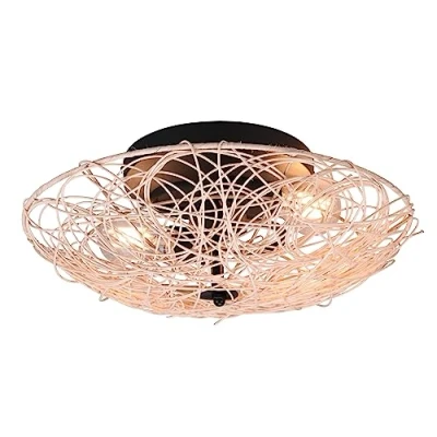 Afbeelding van Reality LED Plafondlamp Plafondverlichting E27 Fitting 2 lichts Rond Bruin Hout