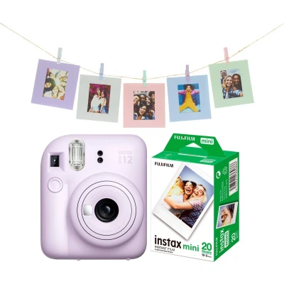 Afbeelding van Fujifilm instax Mini 12 Bundel Instant camera + 2 x 10 stuks film &amp; fotokaarten Lilac Purple