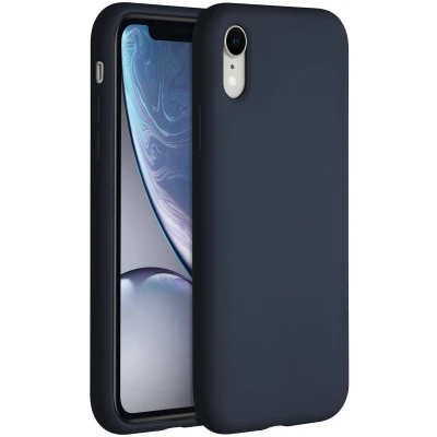 Afbeelding van Accezz Hoesje Geschikt voor iPhone Xr Siliconen Liquid Silicone Backcover Donkerblauw