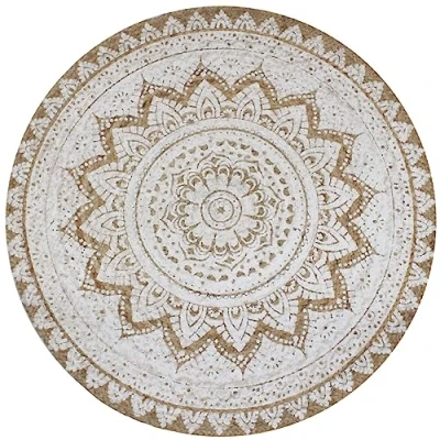 Image de vidaXL Tapis Jute tressé imprimé 120 cm rond245340